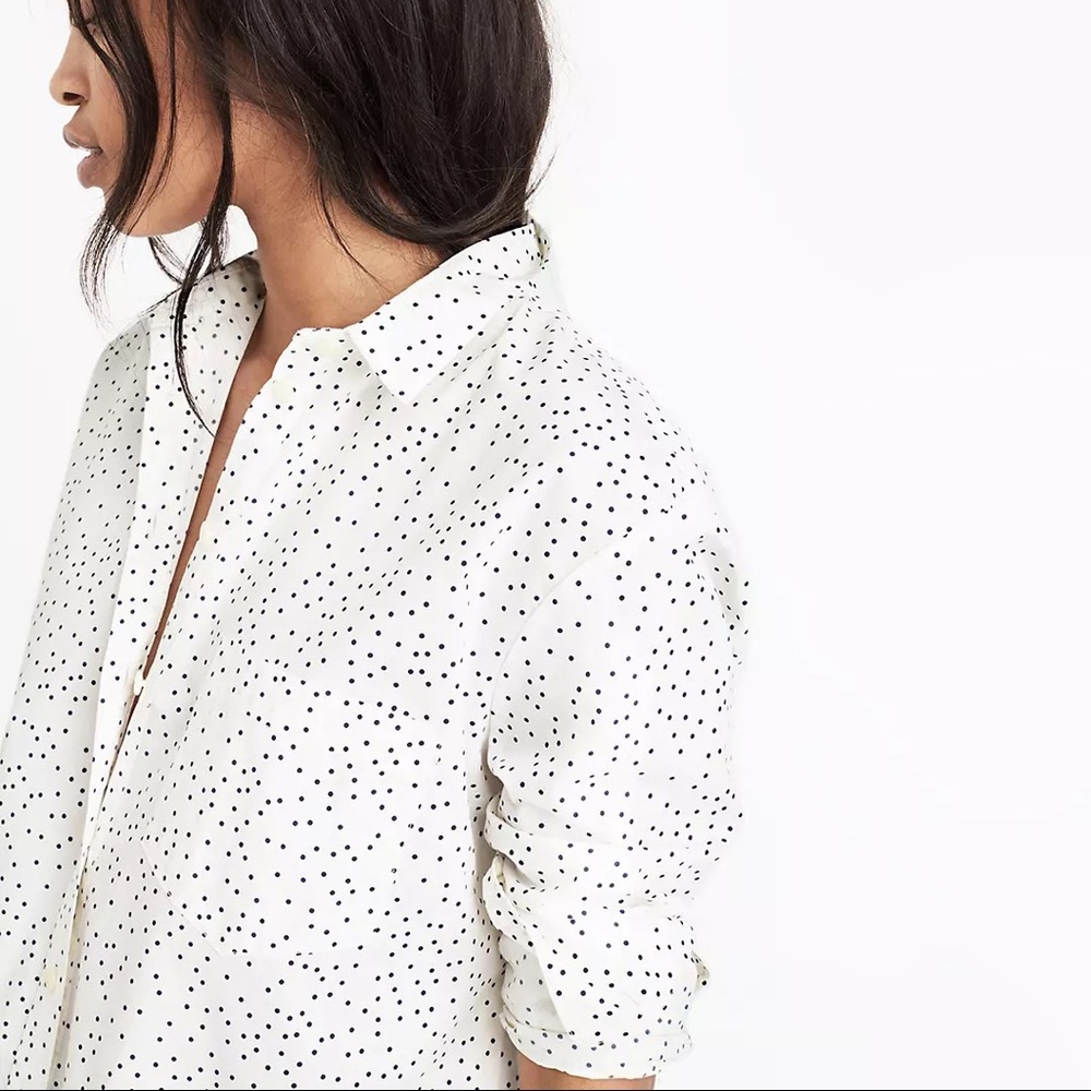 Madewell Oversize Ex-Boyfriend Shirt in Dot Scatter
